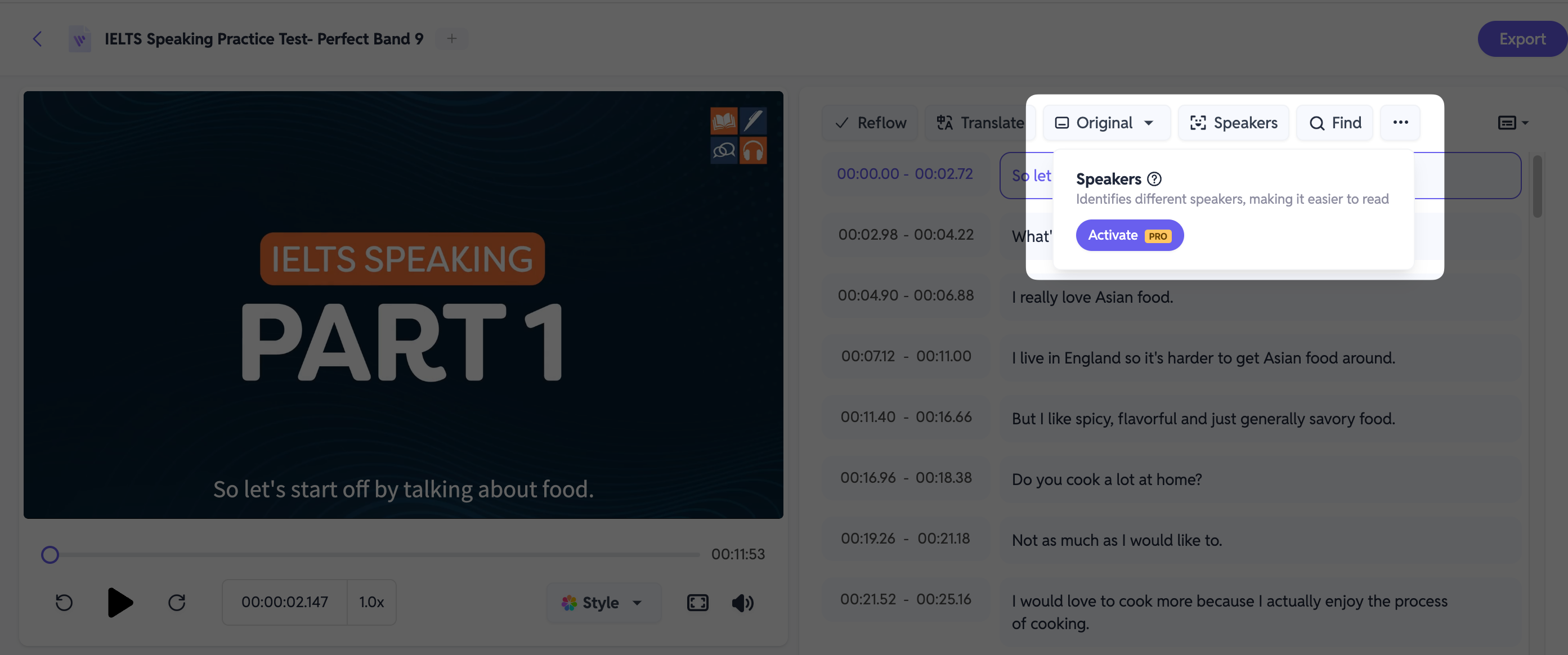 Fonctionnalité d'identification des intervenants SubEasy.ai pour distinguer et étiqueter avec précision les différents intervenants dans les vidéos ou podcasts transcrits