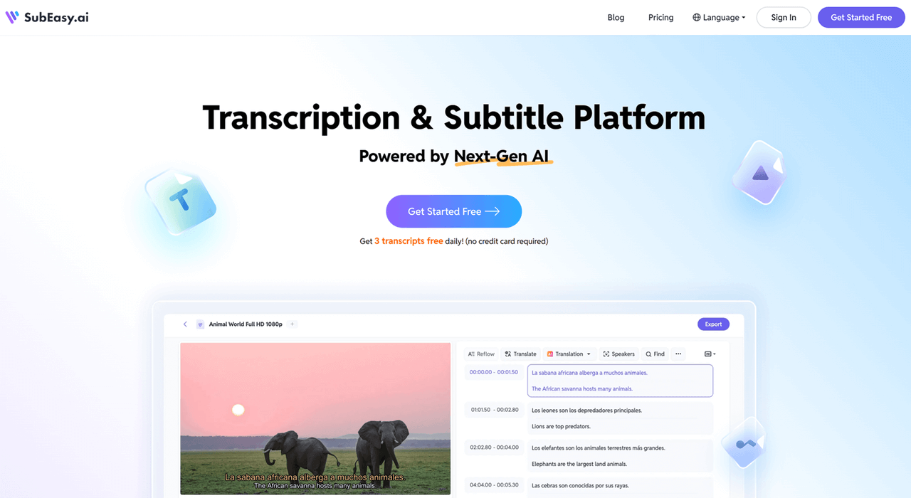 SubEasy-A transcription and subtitle platform