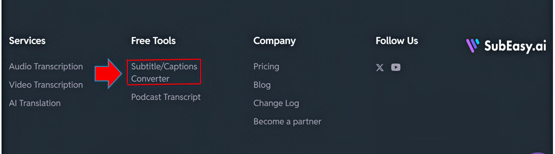 點擊進入 Subeasy 字幕轉換器頁面