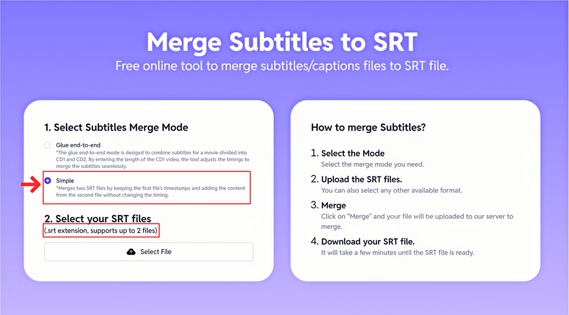 Modo simples e restrição de upload de ficheiros