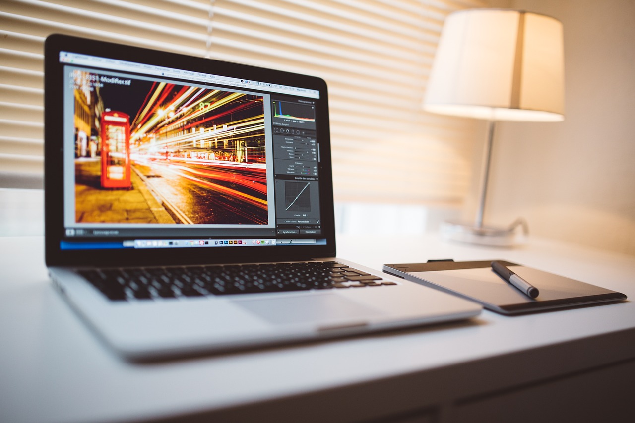 A laptop on a desk