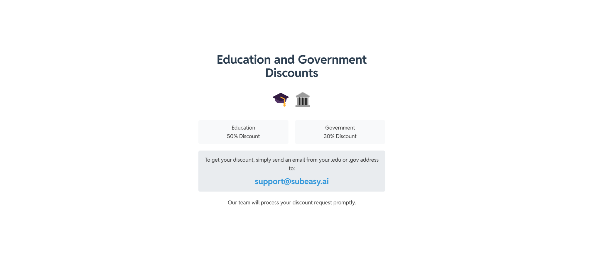 Education and Government Discounts Offered by SubEasy