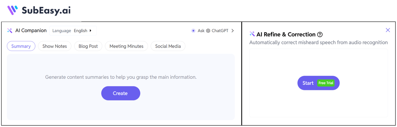 SubEasy's AI Companion